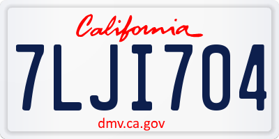 CA license plate 7LJI704