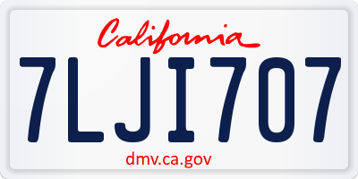 CA license plate 7LJI707