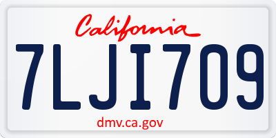 CA license plate 7LJI709