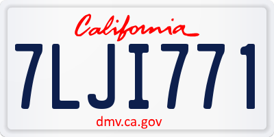 CA license plate 7LJI771