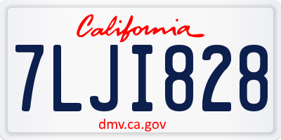 CA license plate 7LJI828