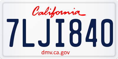 CA license plate 7LJI840