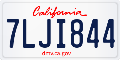 CA license plate 7LJI844