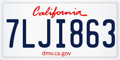 CA license plate 7LJI863