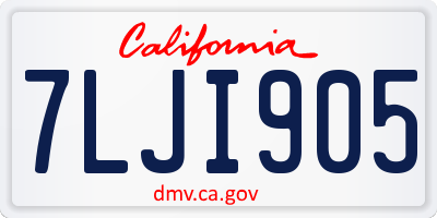 CA license plate 7LJI905