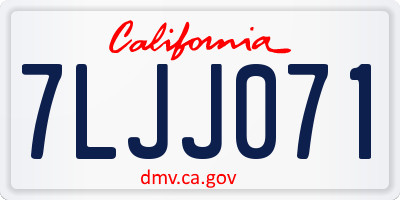 CA license plate 7LJJ071