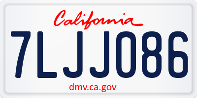CA license plate 7LJJ086
