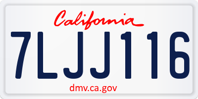 CA license plate 7LJJ116