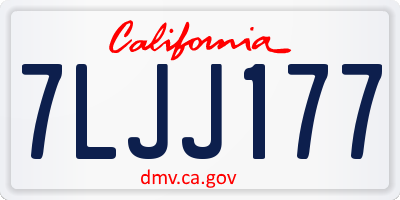 CA license plate 7LJJ177