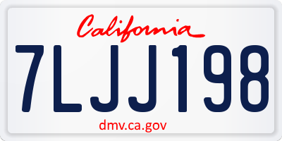 CA license plate 7LJJ198