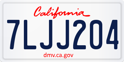 CA license plate 7LJJ204