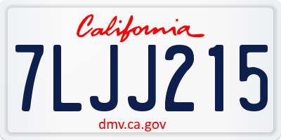 CA license plate 7LJJ215