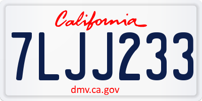 CA license plate 7LJJ233
