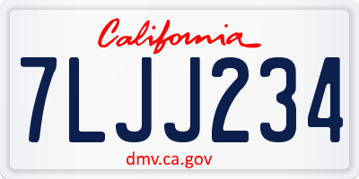 CA license plate 7LJJ234