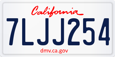CA license plate 7LJJ254