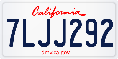 CA license plate 7LJJ292