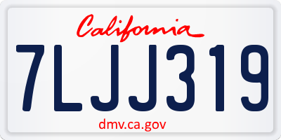 CA license plate 7LJJ319