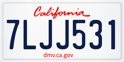 CA license plate 7LJJ531
