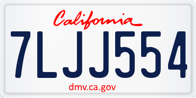 CA license plate 7LJJ554