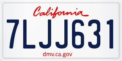 CA license plate 7LJJ631