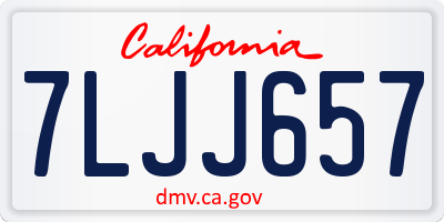 CA license plate 7LJJ657