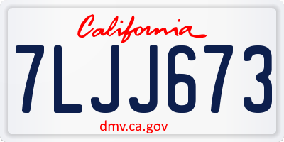 CA license plate 7LJJ673