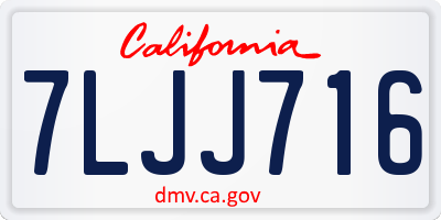 CA license plate 7LJJ716