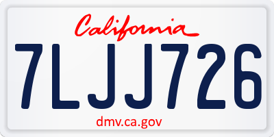 CA license plate 7LJJ726