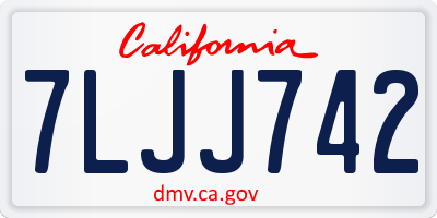 CA license plate 7LJJ742