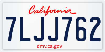 CA license plate 7LJJ762