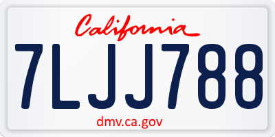 CA license plate 7LJJ788