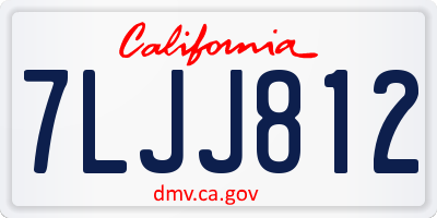CA license plate 7LJJ812