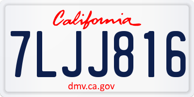CA license plate 7LJJ816