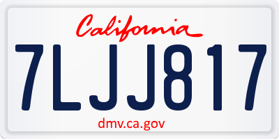 CA license plate 7LJJ817