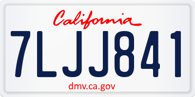 CA license plate 7LJJ841