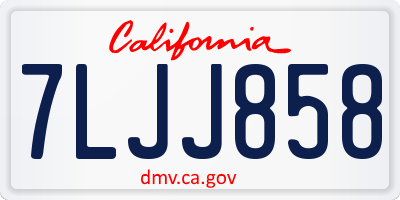 CA license plate 7LJJ858