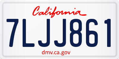 CA license plate 7LJJ861