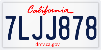 CA license plate 7LJJ878