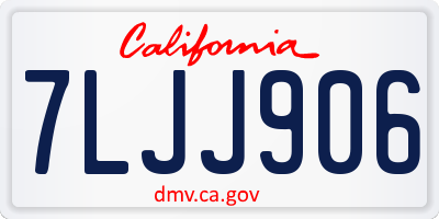 CA license plate 7LJJ906