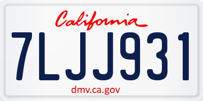 CA license plate 7LJJ931