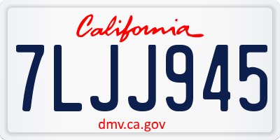 CA license plate 7LJJ945