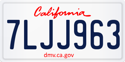 CA license plate 7LJJ963