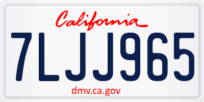 CA license plate 7LJJ965