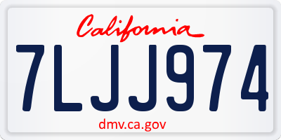 CA license plate 7LJJ974