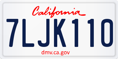 CA license plate 7LJK110
