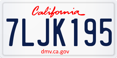 CA license plate 7LJK195