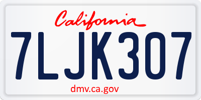 CA license plate 7LJK307