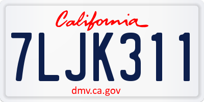 CA license plate 7LJK311