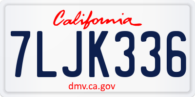 CA license plate 7LJK336