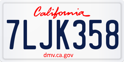 CA license plate 7LJK358